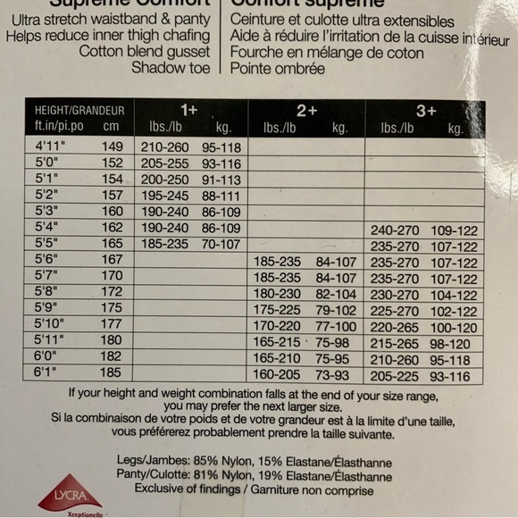 SECRET Supreme Comfort Silky Sheer Tights Natural Size 1+ - Picture 4 of 4